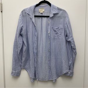 Ralph Lauren Oxford “Boyfriend” Thin-Stripe Blouse